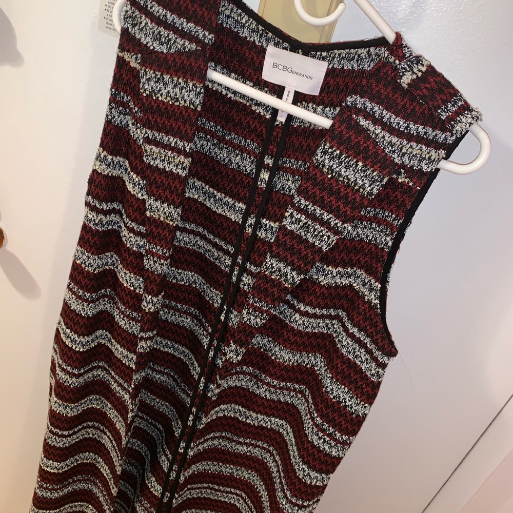 BCBG long sparkly wool vest